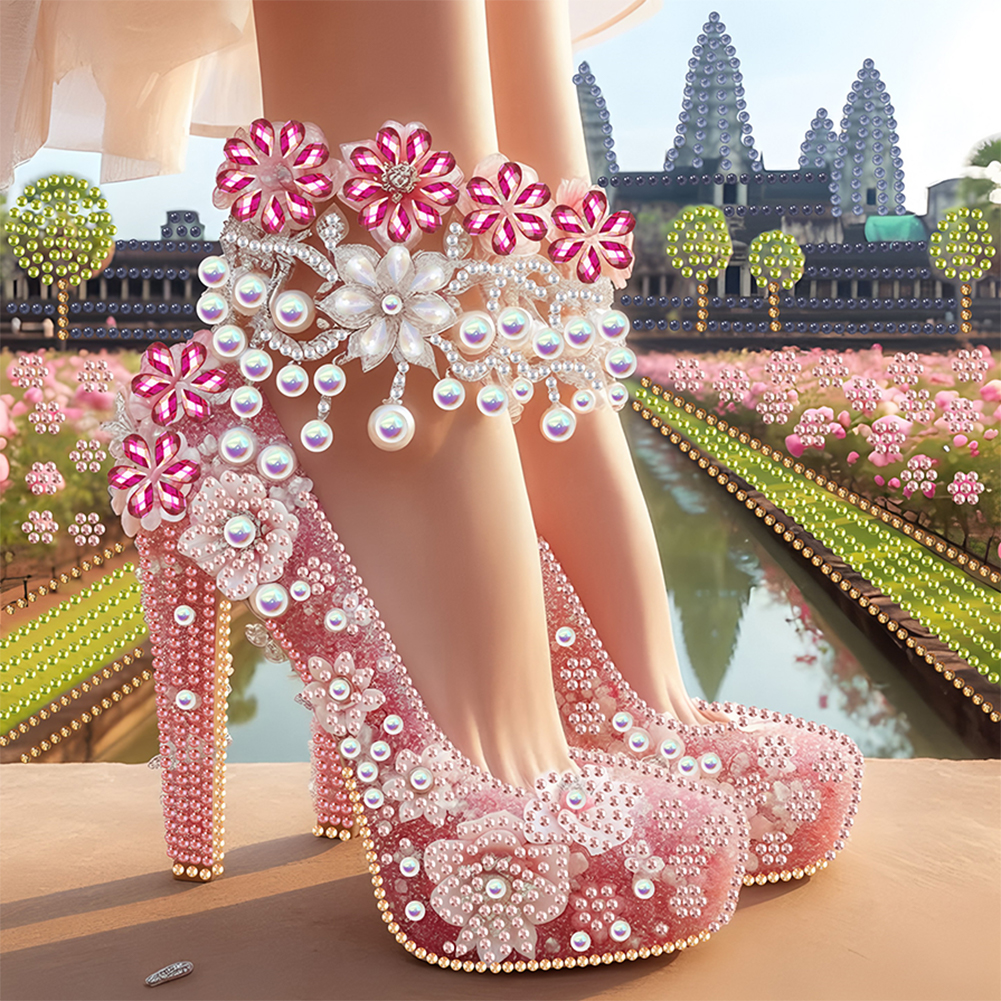 Exquisite High Heels 30*30cm(canvas) special shaped drill diamond painting