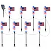 Independence Day Solar Lights with 8 Lighting Modes LED Patriotic Pathway Lights IP65 Waterproof for Outdoor Yard Garden 250th Anniversary Decor