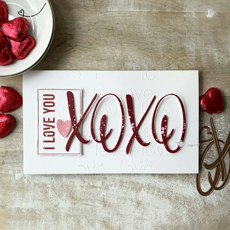 Piggy Craft metal cutting dies cut die mold Letter number message frame Scrapbook paper craft knife mould blade punch stencils