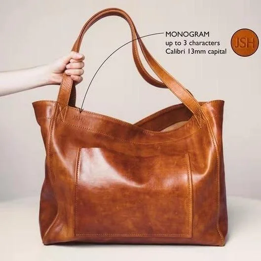 Women's  Vintage Oil-wax Pocket Soft Leather Hand Bill of Lading Shoulder Bag-Mayoulove