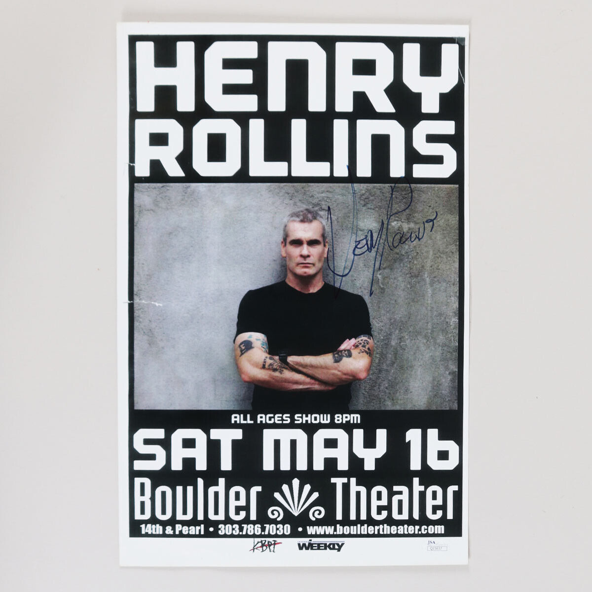 Henry Rollins Signed Poster 11x17 - COA JSA