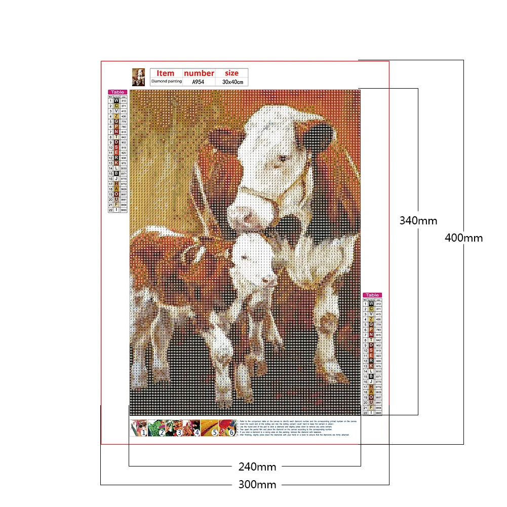 Diamond Painting - Full Round Drill - Cow(30*40cm)