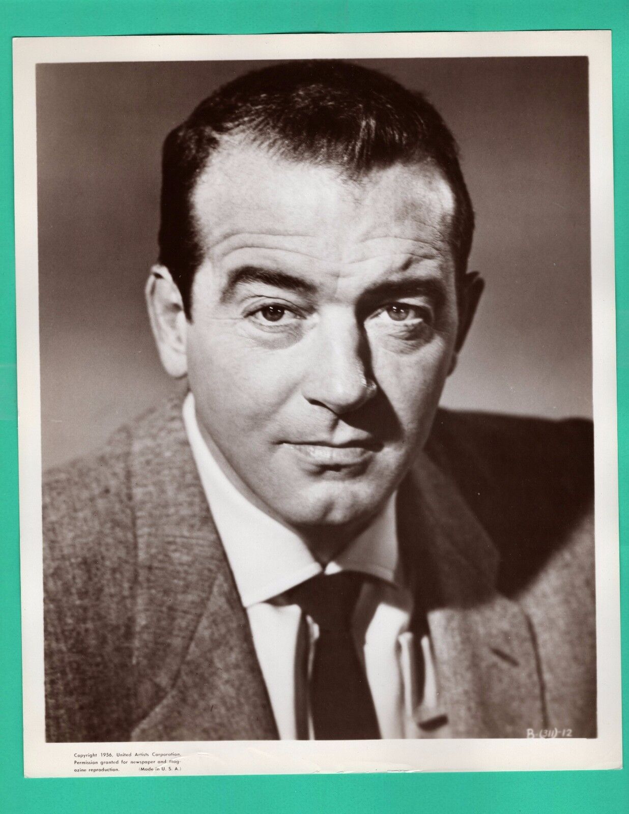 JOHN PAYNE Actor Movie Star Promo Vintage Photo Poster painting 1956 UNITED ARTISTS CORP 8x10