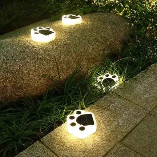 Solar Paw Print Light Panda Dog Cat Animal Garden Light