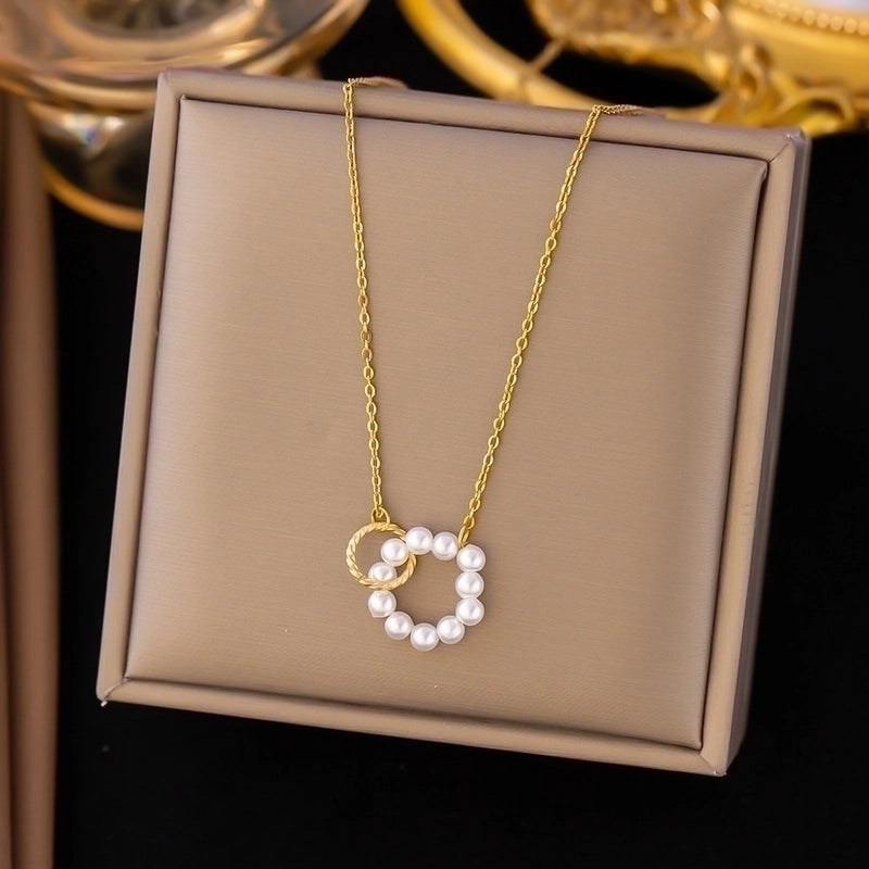 Elegant Lady Geometric 304 Stainless Steel 18K Gold Plated Plating Pendant Necklace