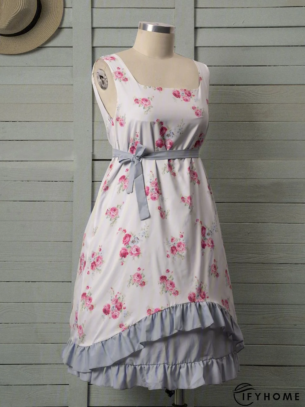 Casual Sleeveless Plus Size Printed Dress | IFYHOME