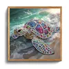 Beach Shimmering Beaded Turtle Special Shaped 5D DIY Partial Drill Diamond Painting Kits for Adults Beginners Home Decor Diamonds Dots Gem Art Kits 11.81 X11.81inch