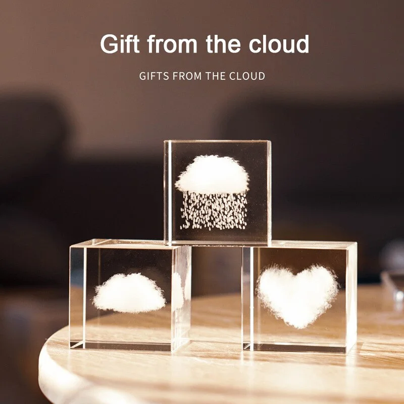 50% OFF- Cloud Ornament Crystal Cube
