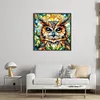 Glass Painting-Owl-11CT Stamped Cross Stitch 40*40cm/15.75*15.75in tapestrymarket