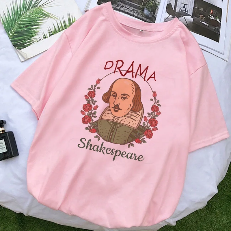New Harajuku Gothic Female Shakespeare Tshirt Women Summer Fun Letter Print Casual T-shirts Fashion Short-sleeved Tops & Tees
