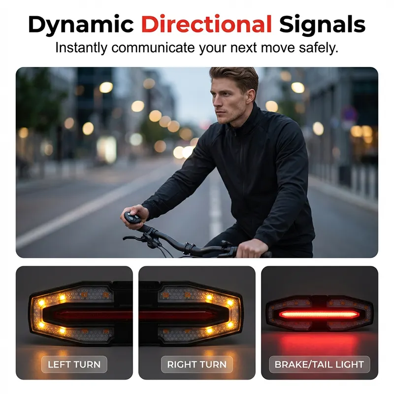Indicatori di direzione dinamici per fanale posteriore bicicletta