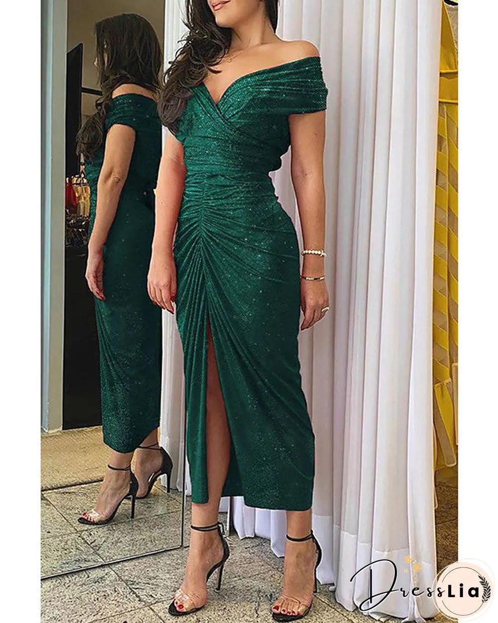 Women's Sheath Dress Midi Dress Short Sleeve Fall Hot Sexy Black Red Green Gray S M L XL Black Dresses