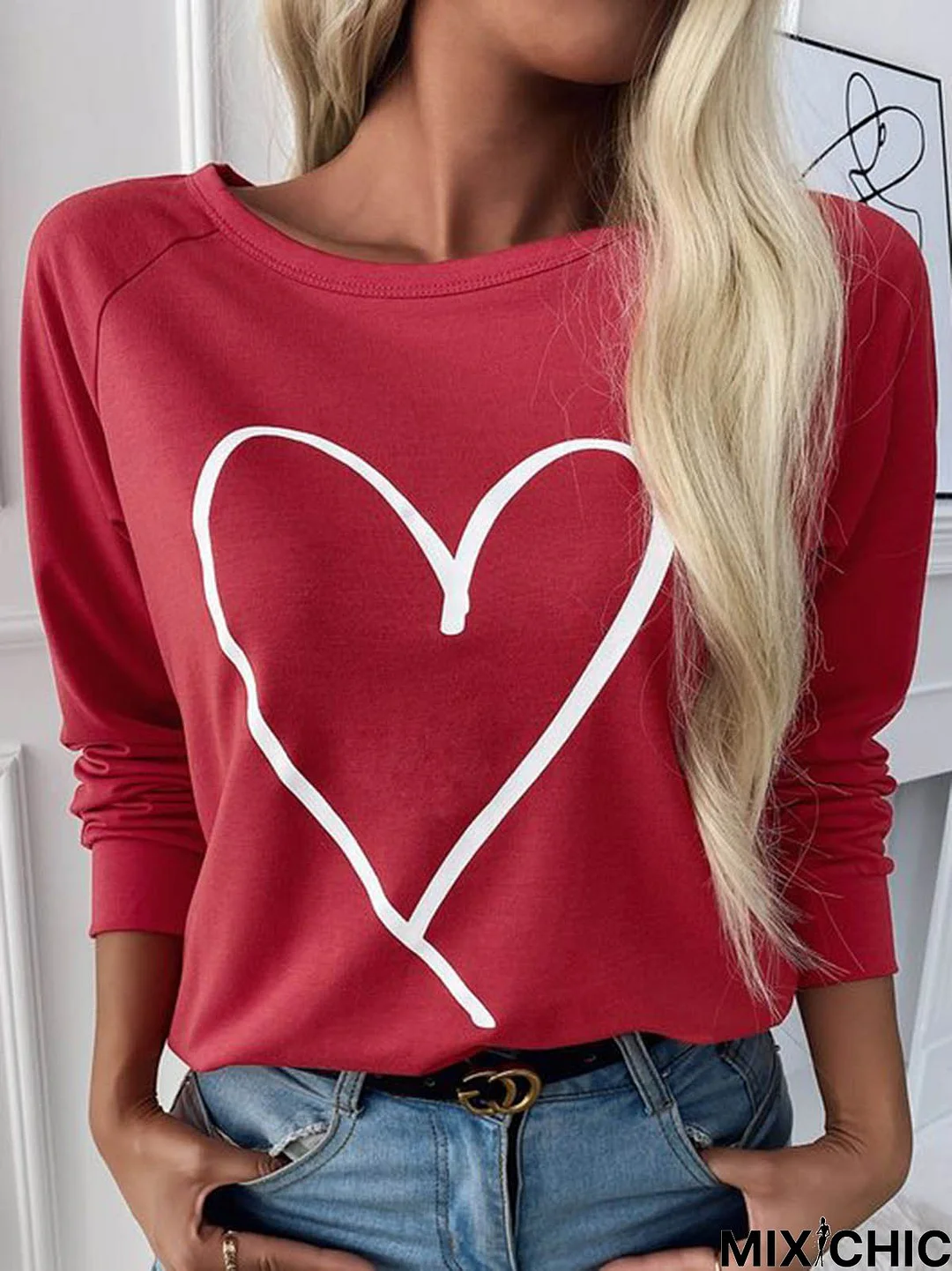 Party Loosen Heart Printed T-shirt