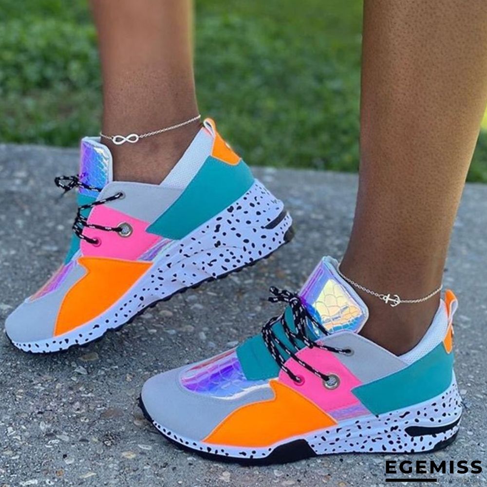 Yellow Fashion Casual Patchwork Round Sports Shoes | EGEMISS