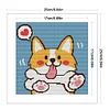 Cute Corgi Dog-14CT Stamped Cross Stitch Kit(25x25cm)