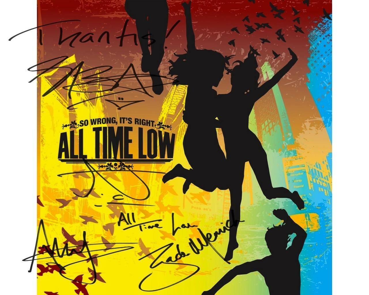 ALL TIME LOW Album So wrong,it's right SIGNED AUTOGRAPHED 10X8 REPRO Photo Poster painting PRINT