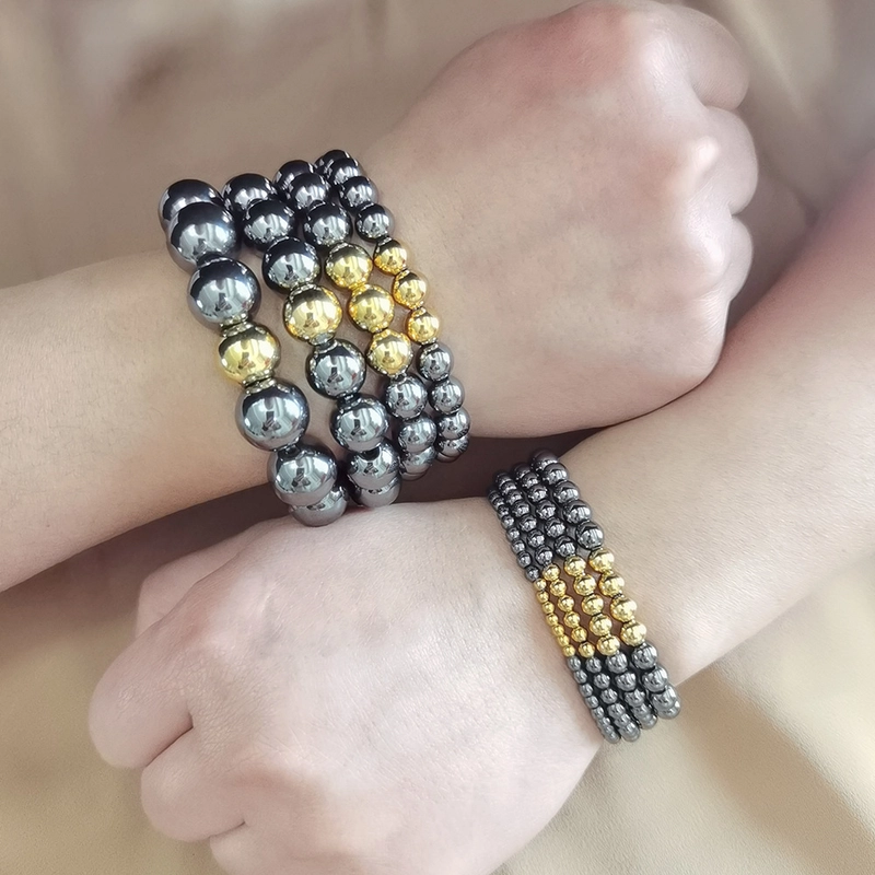 Hip-Hop Geometric Obsidian Beaded Men’s Bracelets