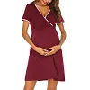 Women Lace Patchwork Nursing Maternity Dresses