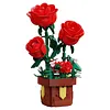 Artificial Flower Building Blocks for Adults Women for Home Office Decor (Rose)