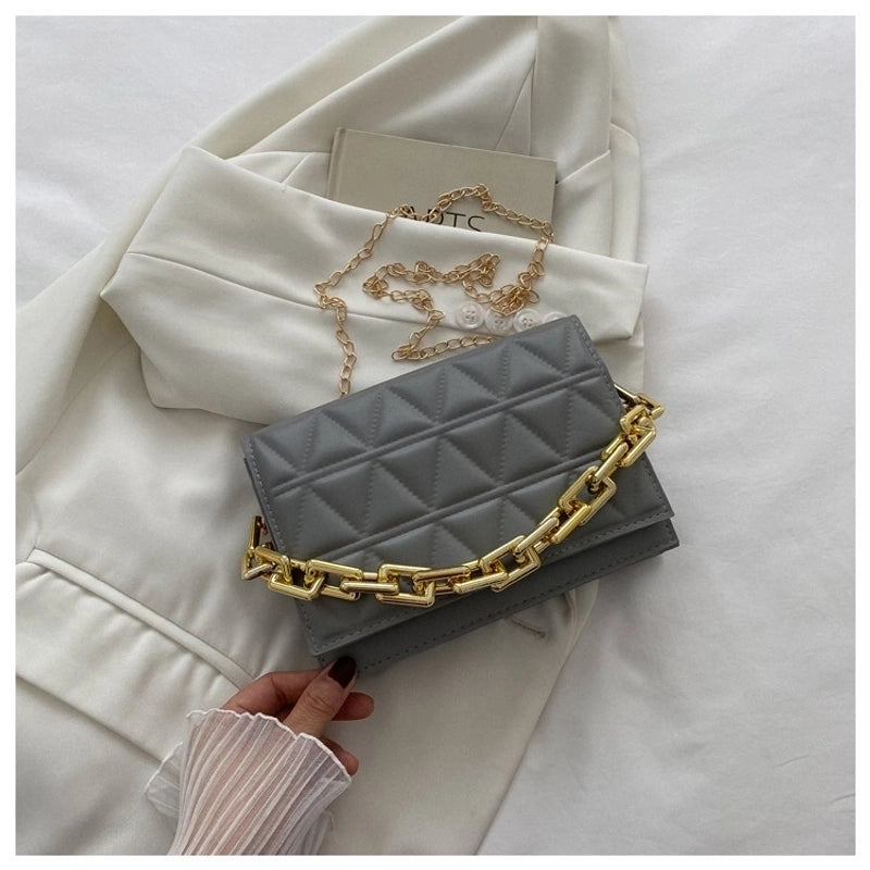 Women’s Medium Summer Pu Leather Elegant Streetwear Square Bag