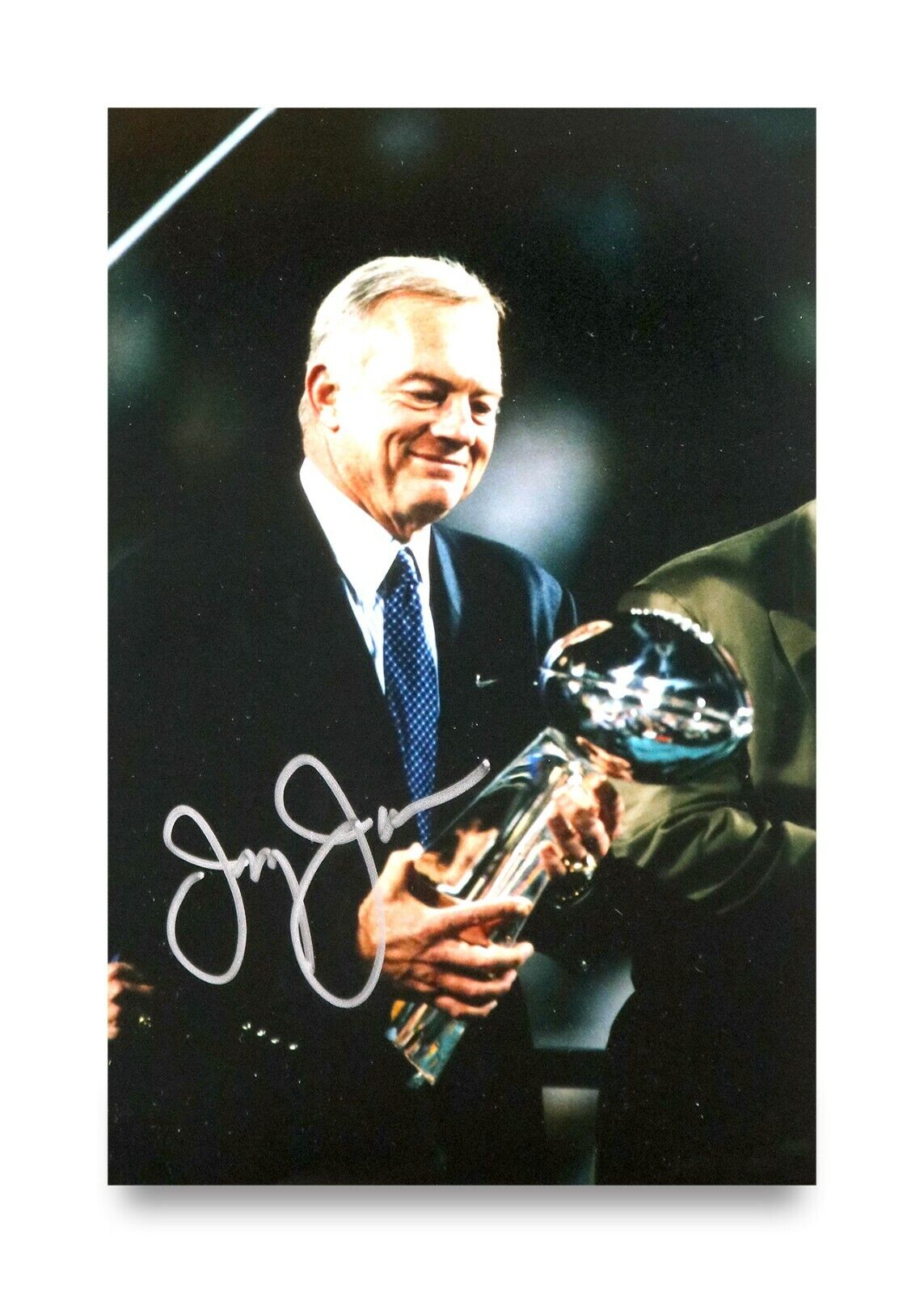 Jerry Jones Signed 6x4 Photo Poster painting Dallas Cowboys Owner Manager NFL Autograph + COA