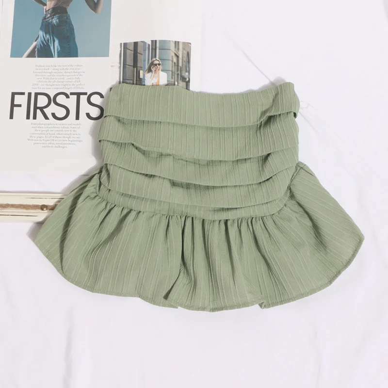 Nigikala Nigikala And Spicy Wind Wearing A Breast Vest Female Pressure Folded Word To Receive Waist Skirt Short Wrapped Chest-Clothed Backwear 8965