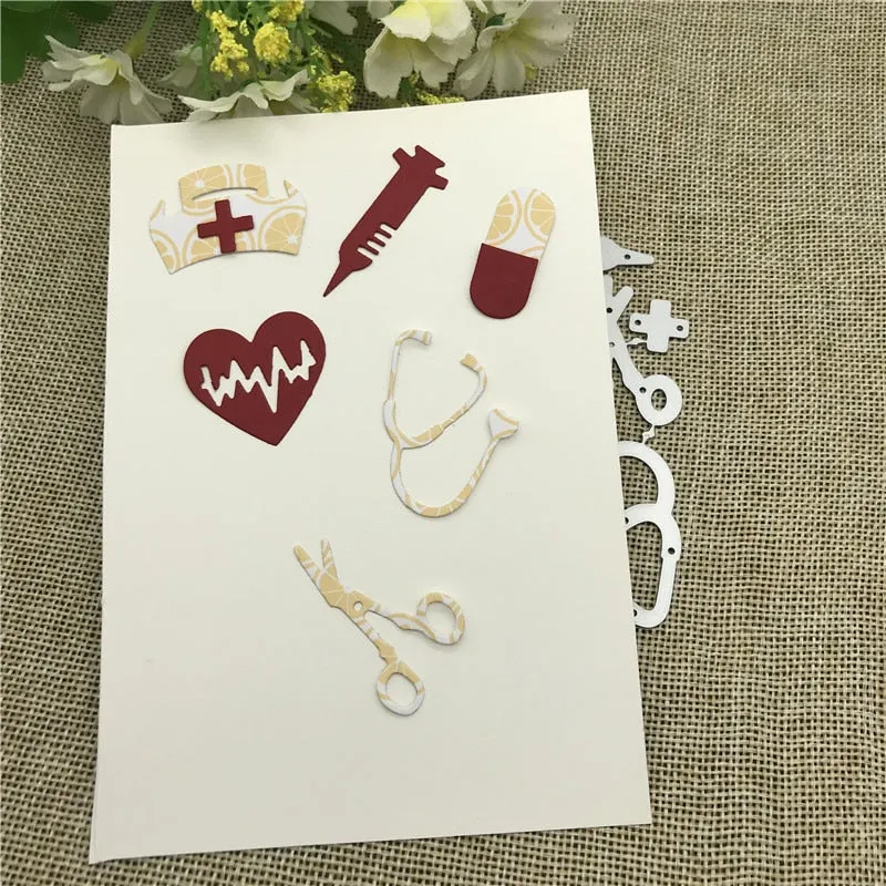 Creative nurse hat syringe Metal Cutting Dies Stencils For DIY Scrapbooking Decorative Embossing Handcraft Die Cutting Template