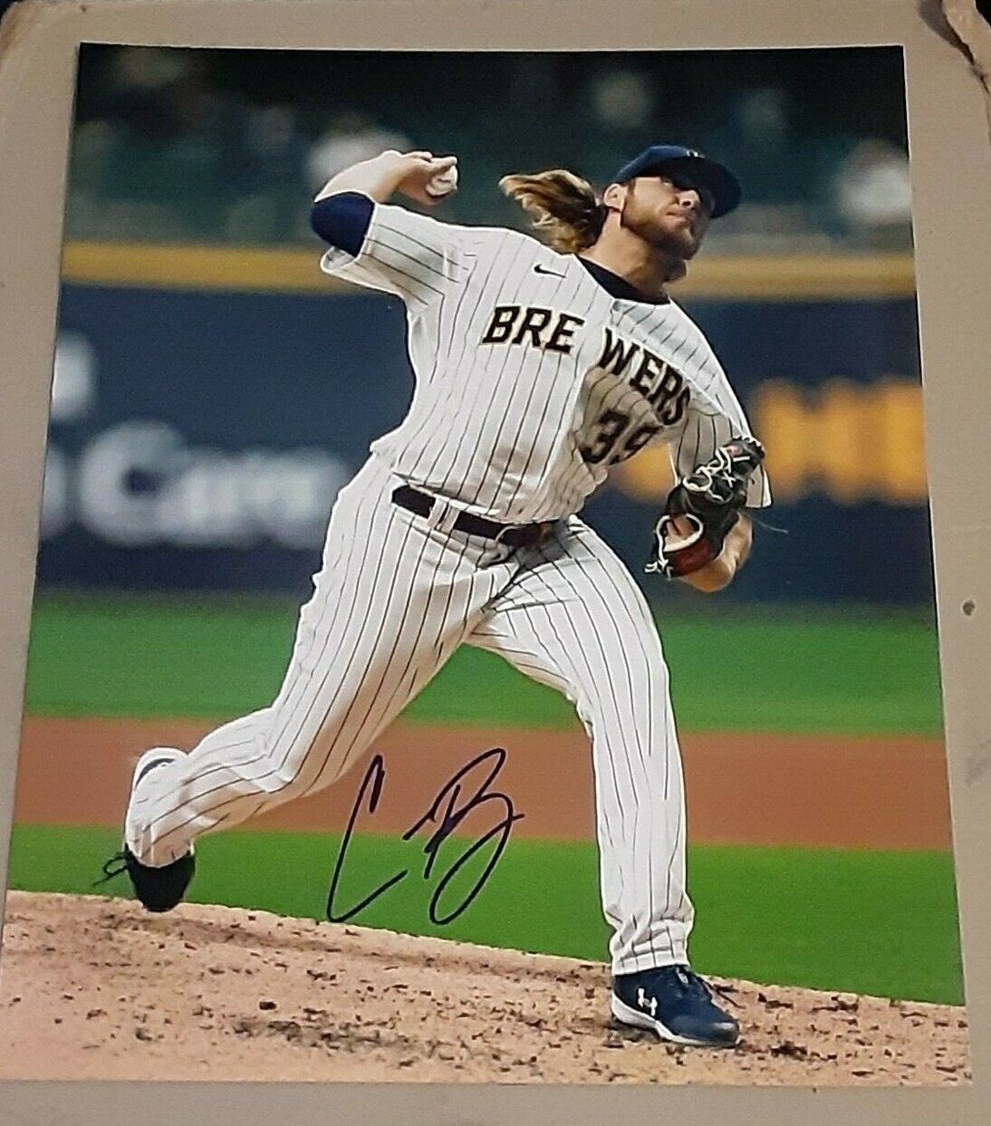 Corbin Burnes Milwaukee Brewers SIGNED AUTOGRAPHED 8X10 Photo Poster painting COA Baseball CY