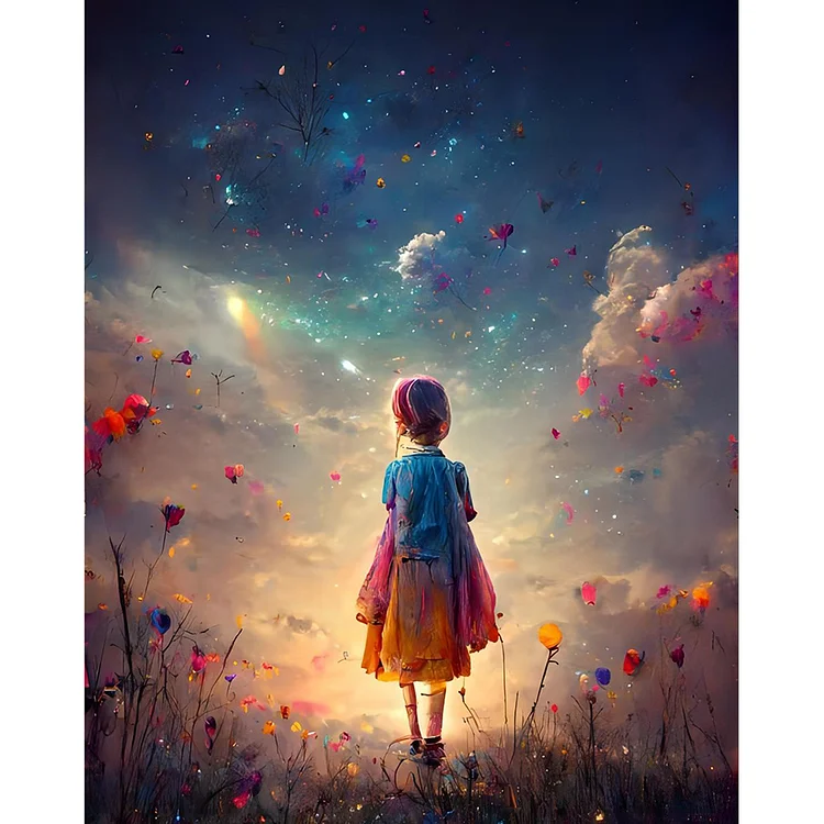 Little Star Girl 40*50CM(Canvas) Full Round Drill Diamond Painting gbfke