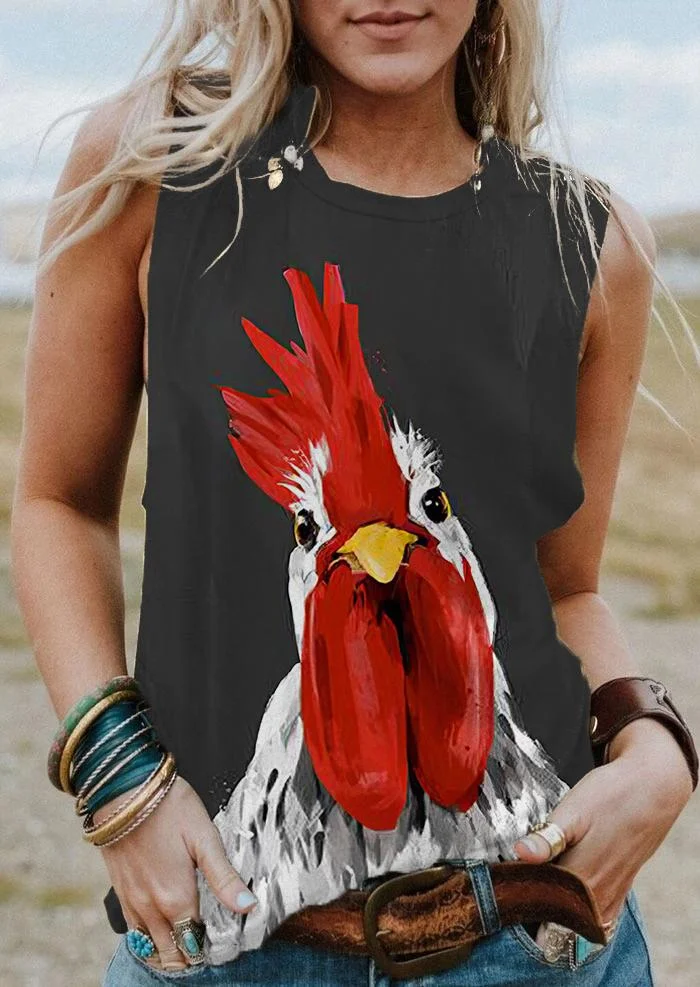 Rooster Printed Vest