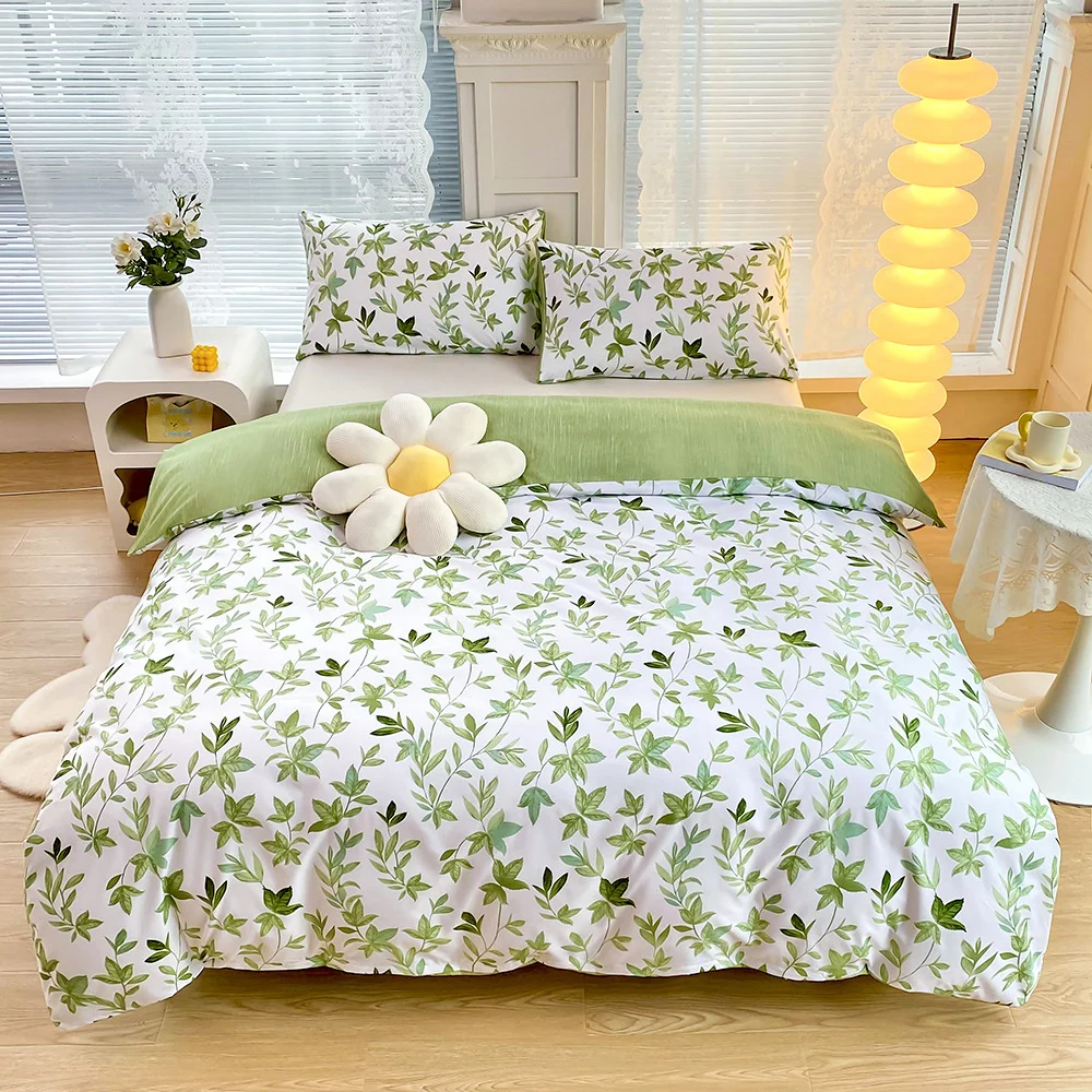 Aonga Floral Bedding Set Nordic Ins Duvet Cover Pillowcase No Bed Sheet US AU EU Size King Double Size Home Hotel Quilt Cover aonga