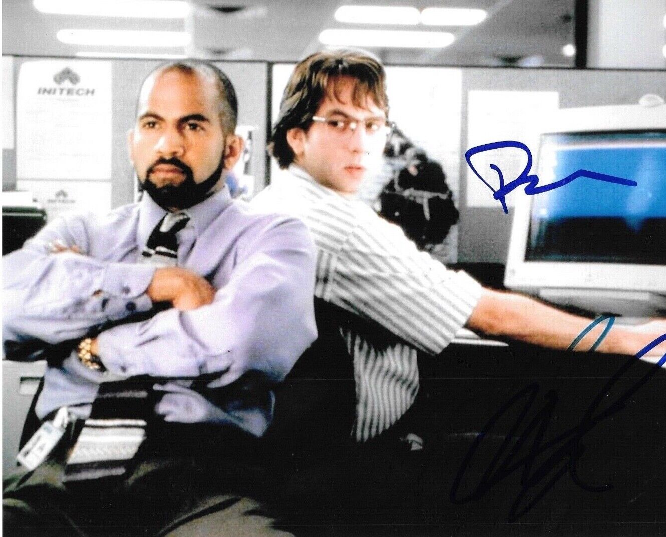 * OFFICE SPACE * signed autographed 8x10 Photo Poster painting * DAVID HERMAN & AJAY NAIDU * 13