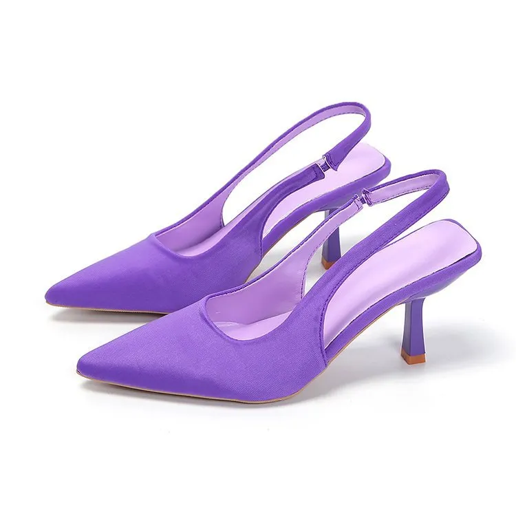 Uveng Uveng Spring And Summer New Pointed Thin Heel High Heel Shoes After Empty Head Sandals Fairy Wind With Skirt High Heels