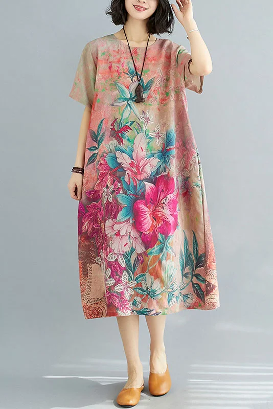 Plus Size-New DIY Summer Print Dress