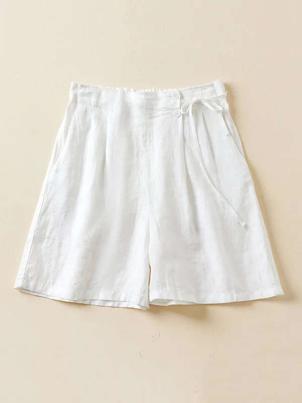 Loose Elasticity Solid Color Shorts Bottoms