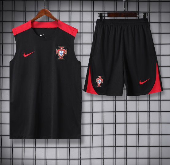 2024 Portugal Black Training Kit Vest Football Shirt Thai Quality