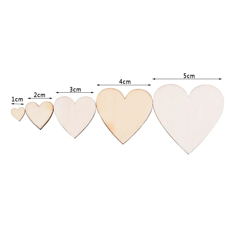 1Pack Wood Slices Discs Wood Heart Love Blank Unfinished Natural Crafts Supplies Wedding Ornaments