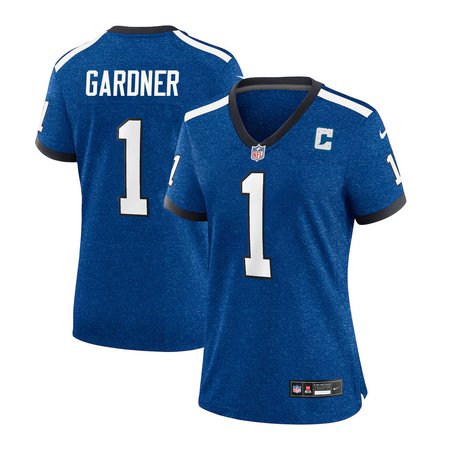 Women's Indianapolis Colts #1 Ahmad Sauce Gardner  Royal Team Game Jersey C4GA