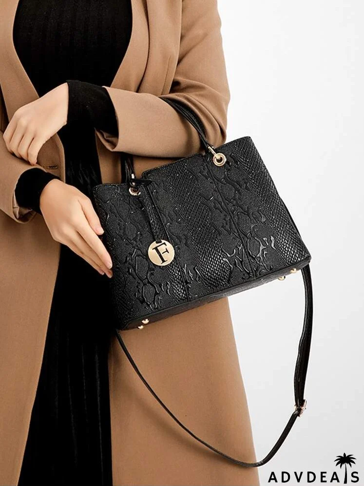 Croc Embossed Tote Bag