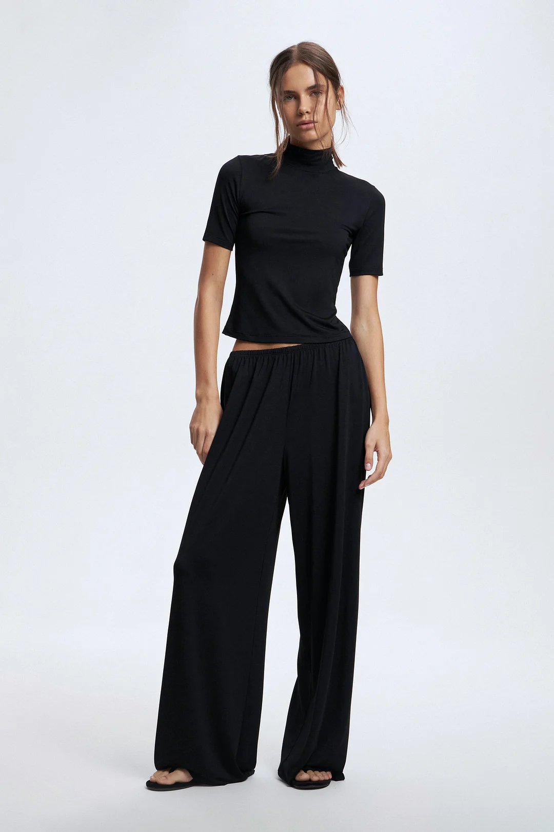 Athvotar Athvotar 2025 New Modeler Set Women's Soft Comfortable Round-Neck Short-Sleeved Blouse + Trousers