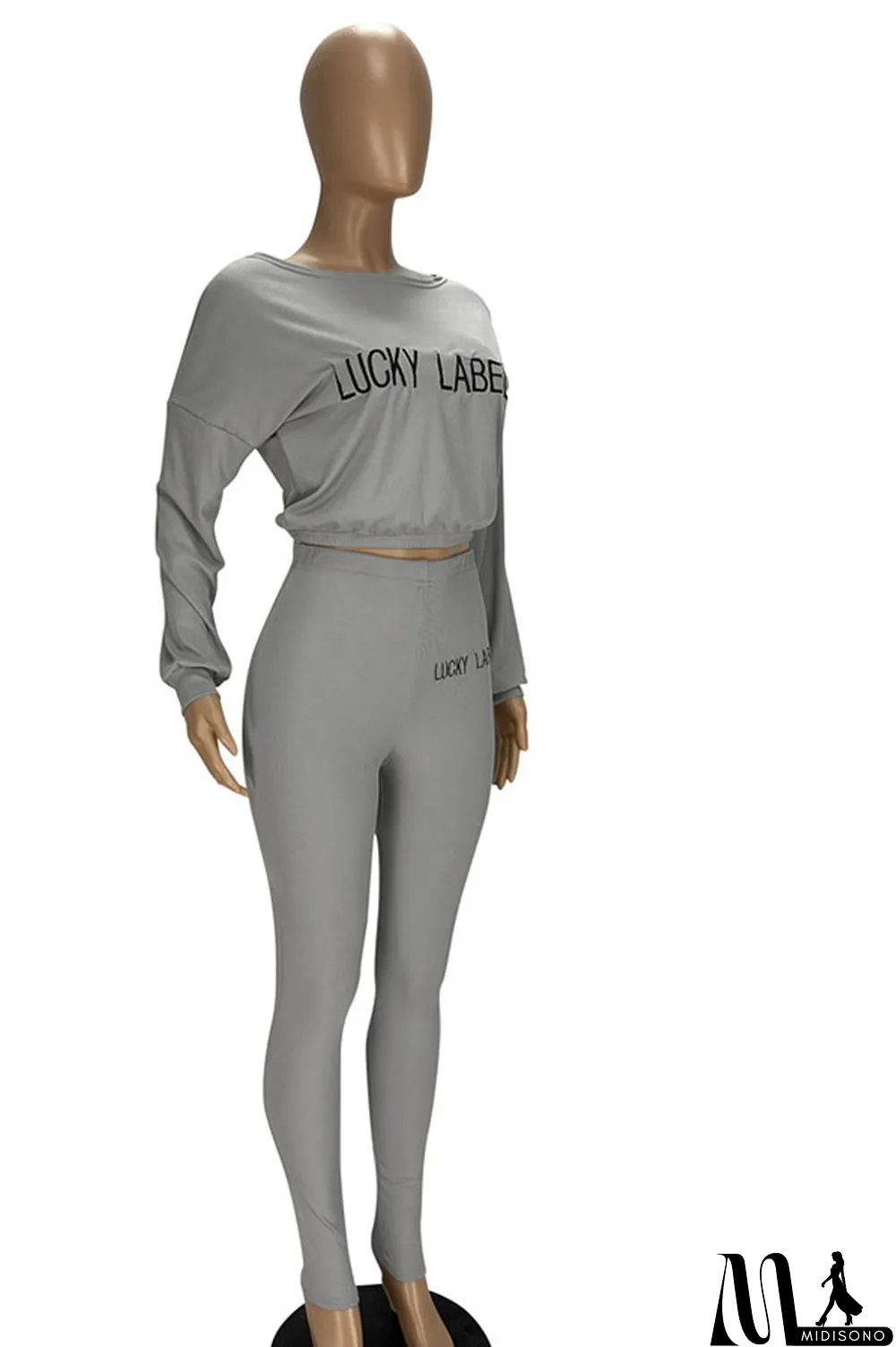 MidiSono - White Fashion Casual Pit Article Fabrics Letter Embroidered Boat Neck Two Pieces