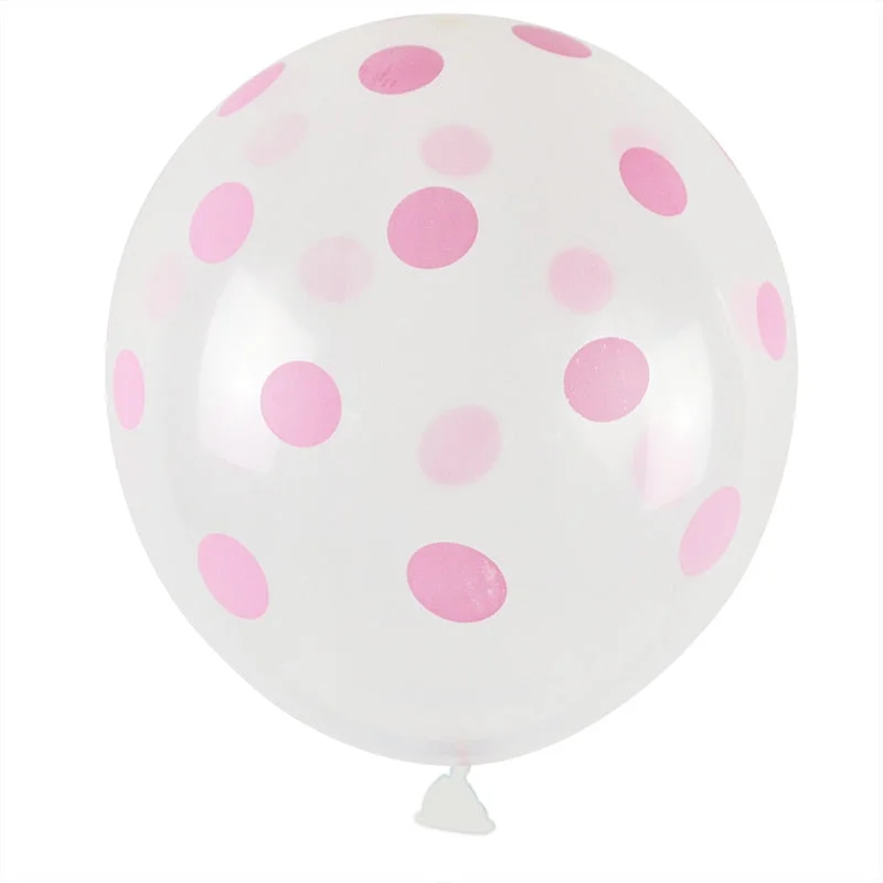 10pcs 12inch Latex Transparent Balloons Polka Dot Colored Wedding Birthday Party Balloons Decoration Globos Air Balls Baloons