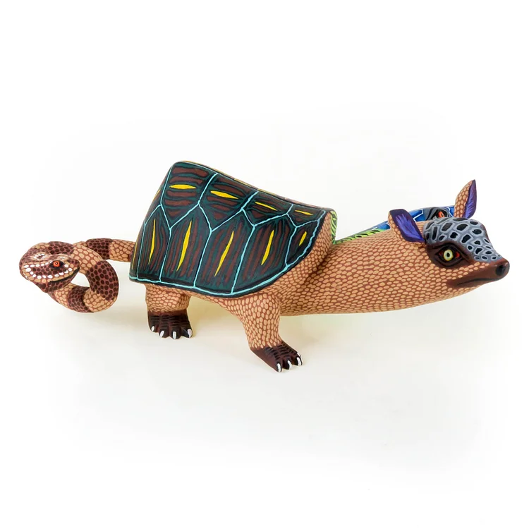 Armadillo & Turtle Fusion - Oaxacan Alebrije Wood Carving