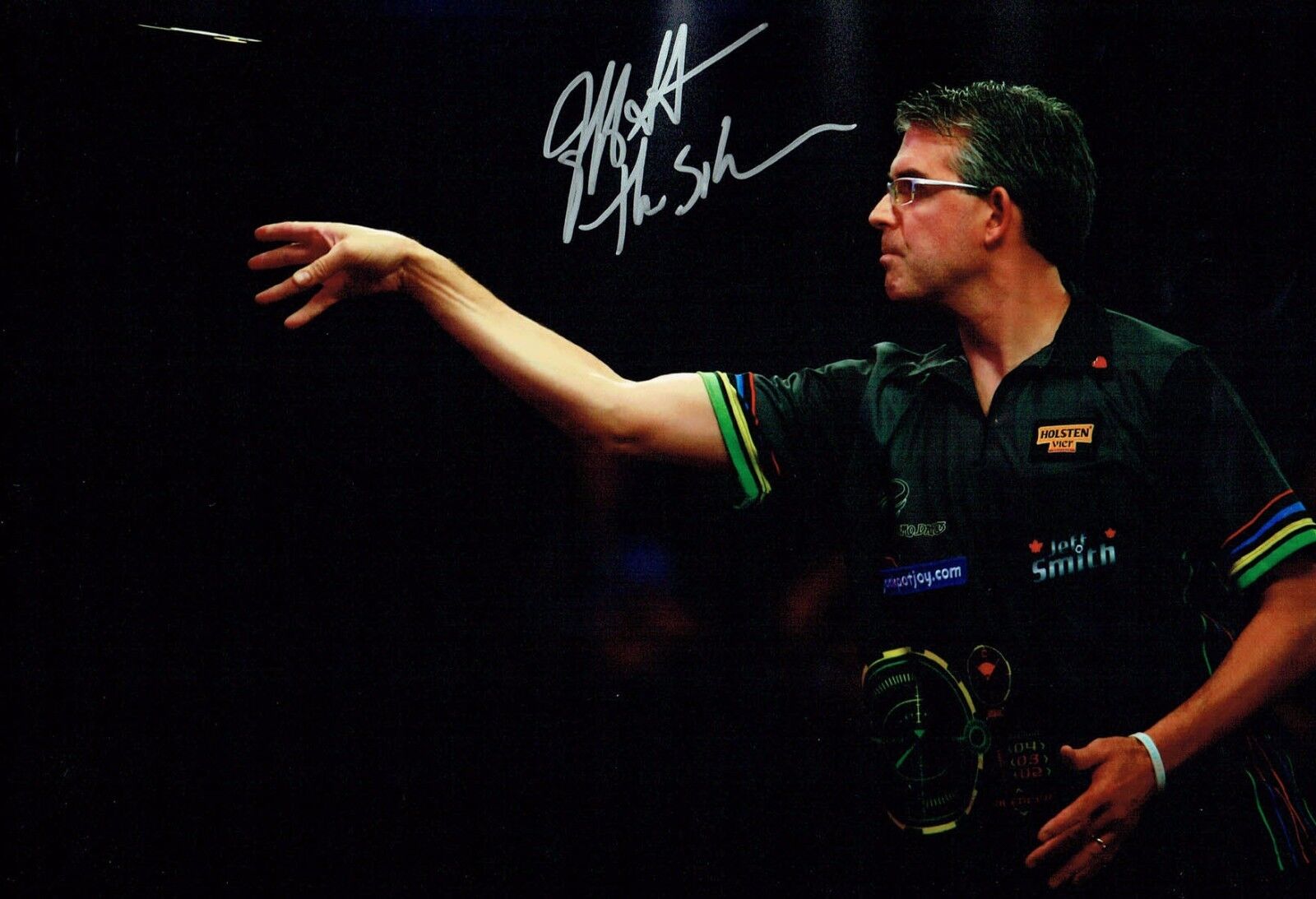 Jeff SMITH Signed 12x8 Autograph Photo Poster painting 2 AFTAL COA Canadian Darts Player BDO