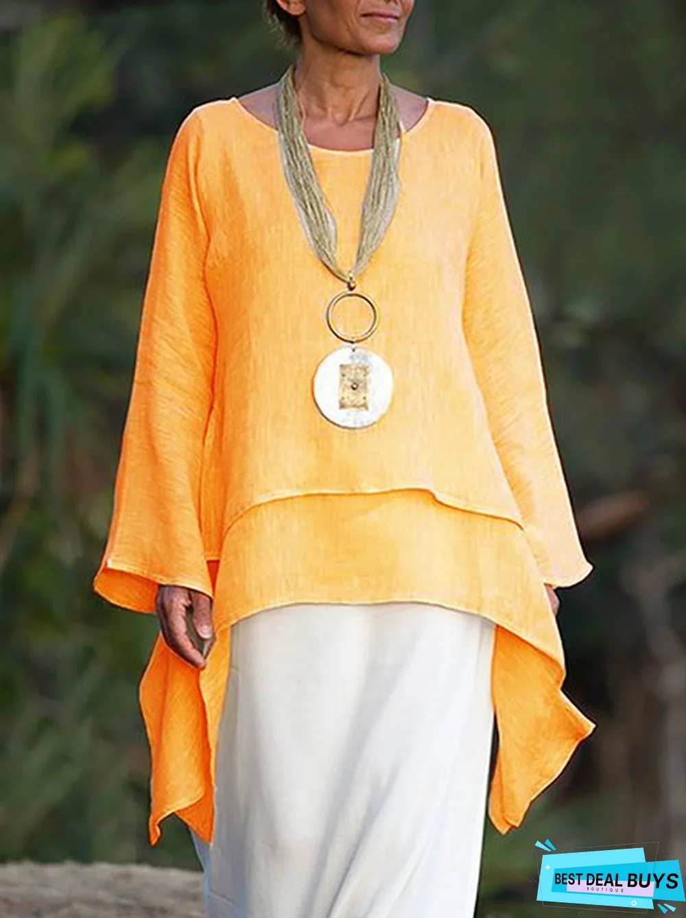 Long Sleeve Asymmetrical Casual Paneled Top