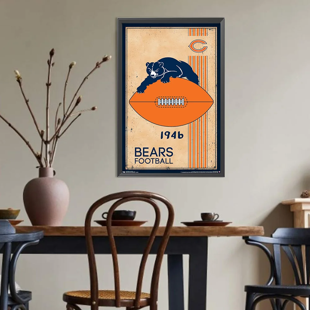 Diamond Painting - Full Round Drill - Chicago Bears(Canvas|30*45cm)