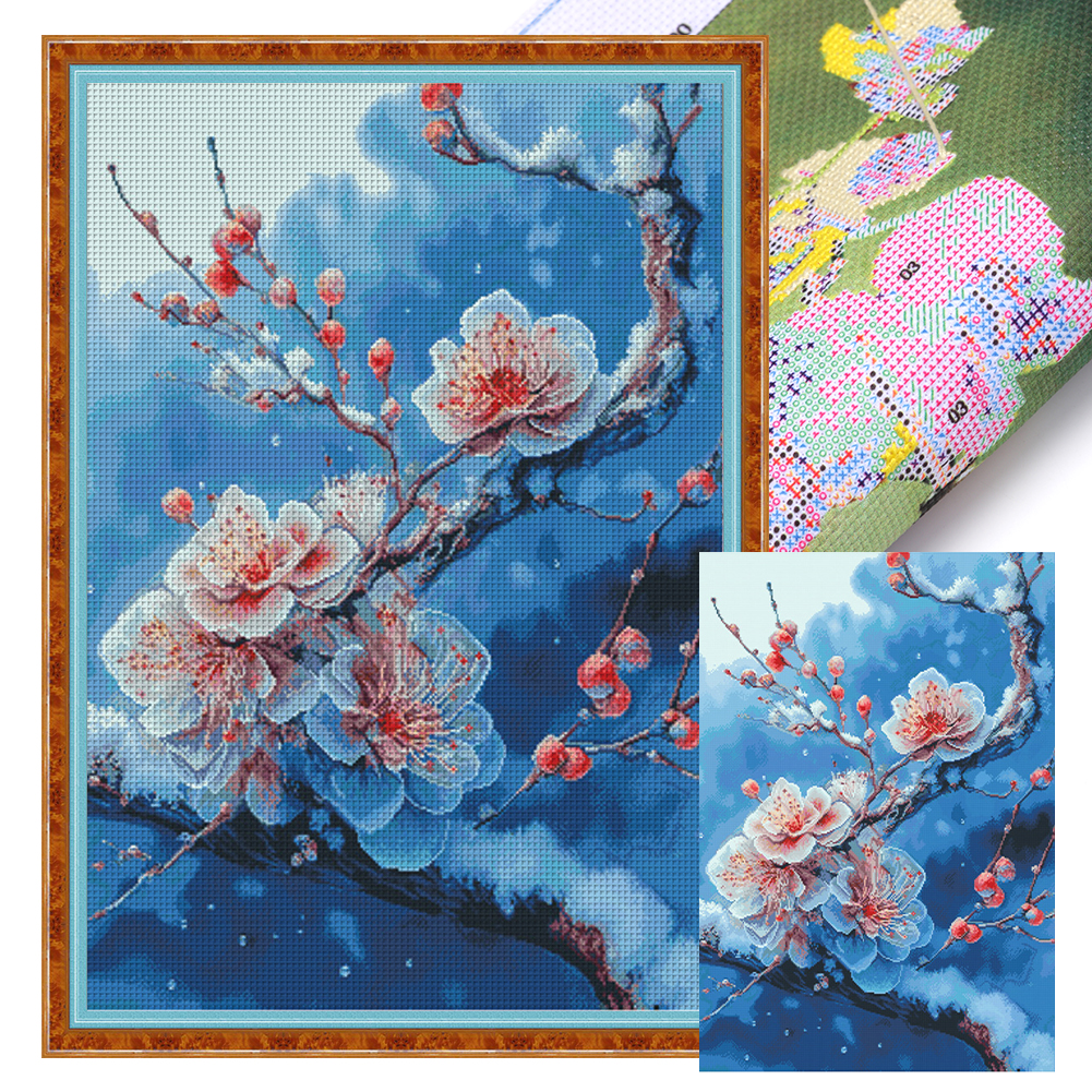 Plum Blossoms in the Snow Full 11CT Pre-stamped Canvas(68*93cm) Cross Stitch