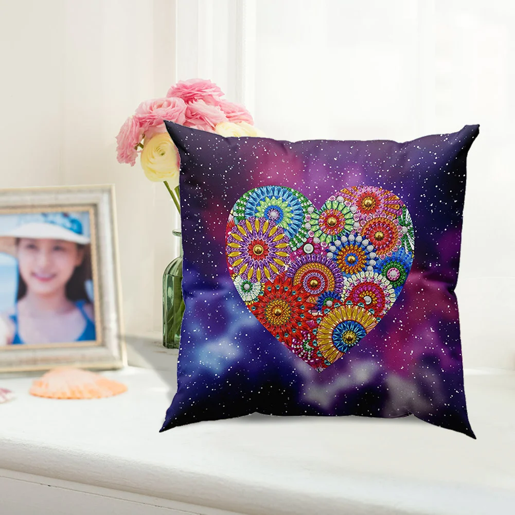DIY Diamond Painting Pillow Case - Heart(30*30cm)(Single Side)