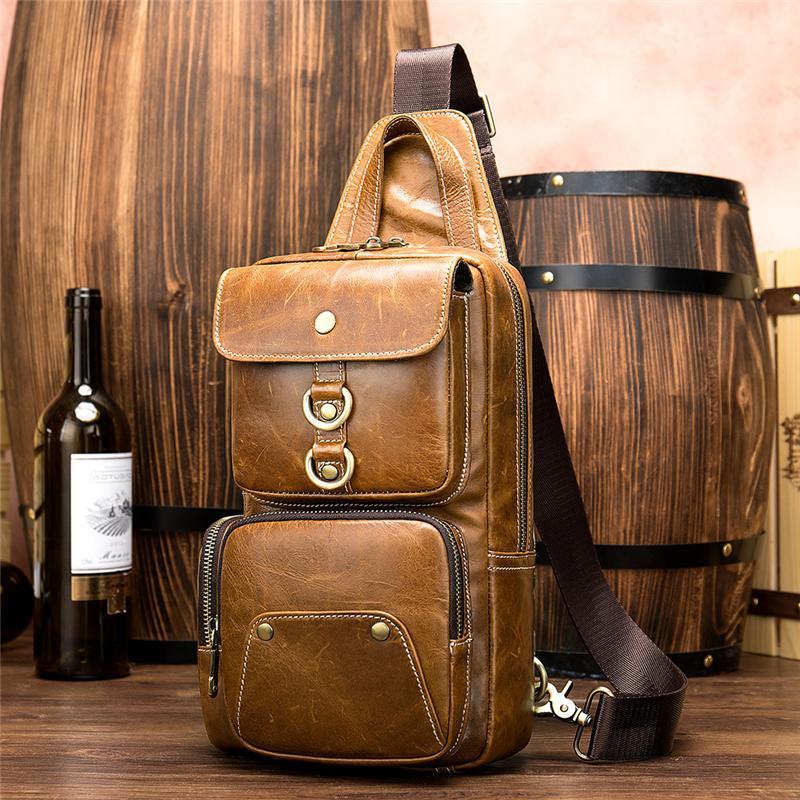 Sports Leather Crossbody Bags With Large Capacity