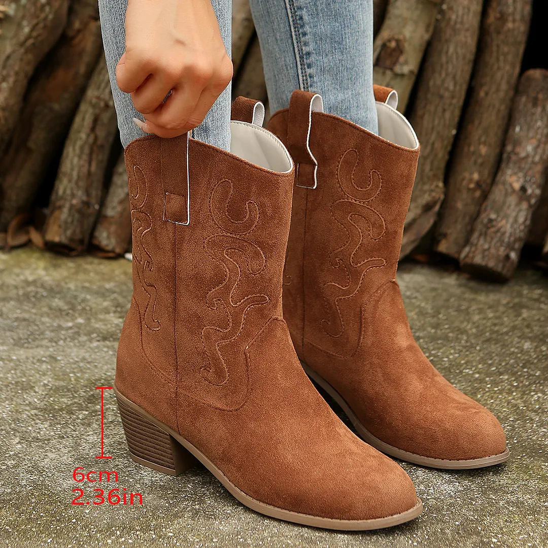 Breakj Breakj New Autumn And Winter Women's Boots Large-Size Pure Color Fashion Coarse And Pointed Martin Boots